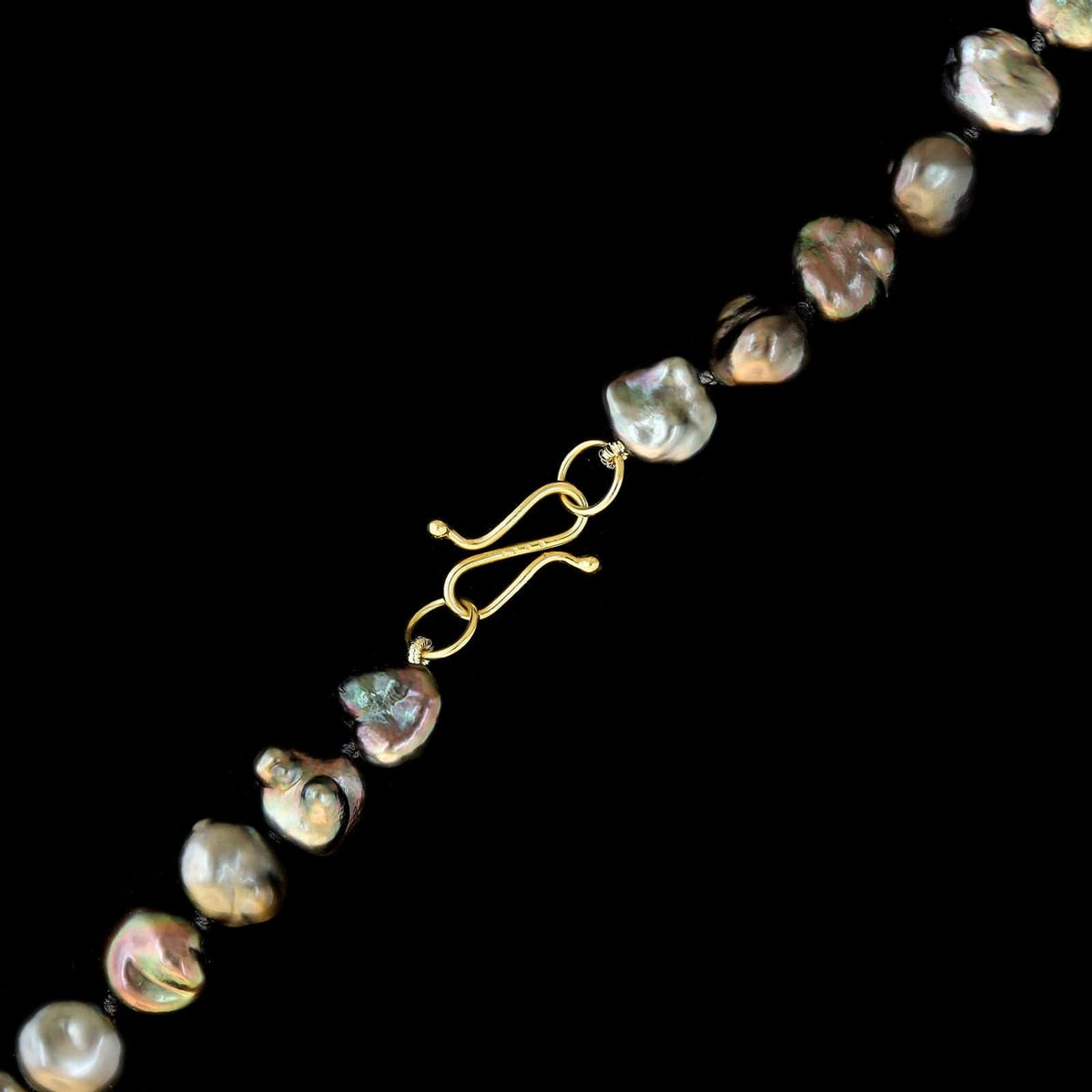 18K Yellow Gold Estate Cultured Tahitian Keshi Pearl Necklace