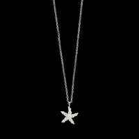 14K White Gold Estate Starfish Pendant Necklace