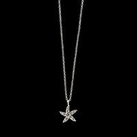 14K White Gold Estate Starfish Pendant Necklace