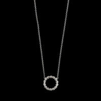 Tiffany & Co. Platinum Estate Diamond Open Circle Pendant Necklace