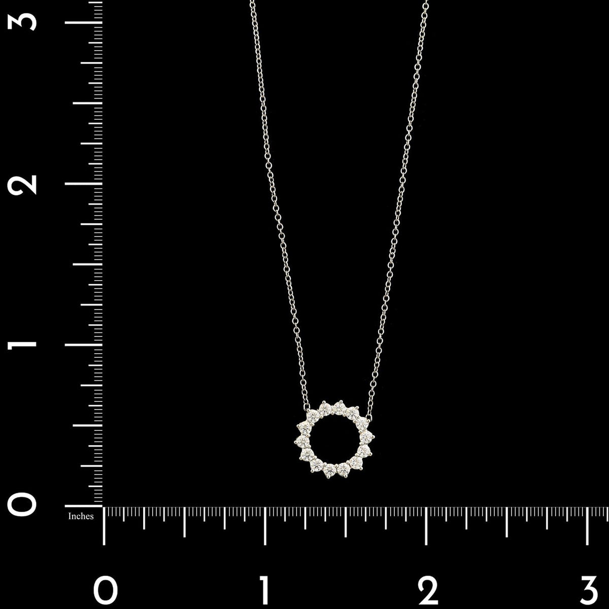 Tiffany & Co. Platinum Estate Diamond Open Circle Pendant Necklace