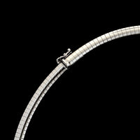 14K White Gold Estate Omega Chain Necklace