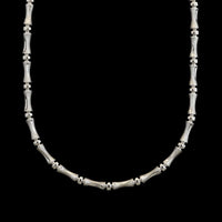 14K White Gold Estate Bamboo Link Necklace