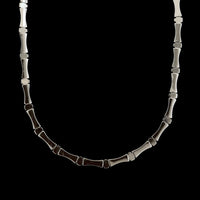 14K White Gold Estate Bamboo Link Necklace