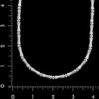 14K White Gold Estate Bamboo Link Necklace