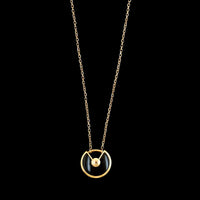 Cartier 18K Yellow Gold Estate Onyx and Diamond Amulette De Cartier XS Necklace