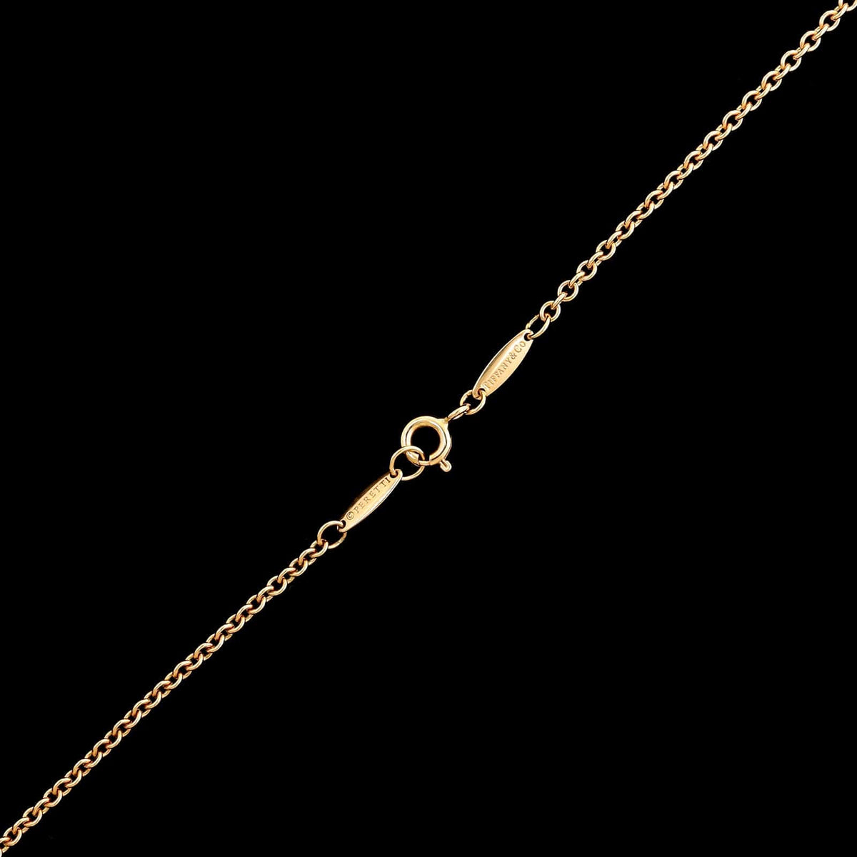 Tiffany & Co. 18K Rose Gold Estate Elsa Peretti Cultured Pearl Open Heart Lariat Necklace