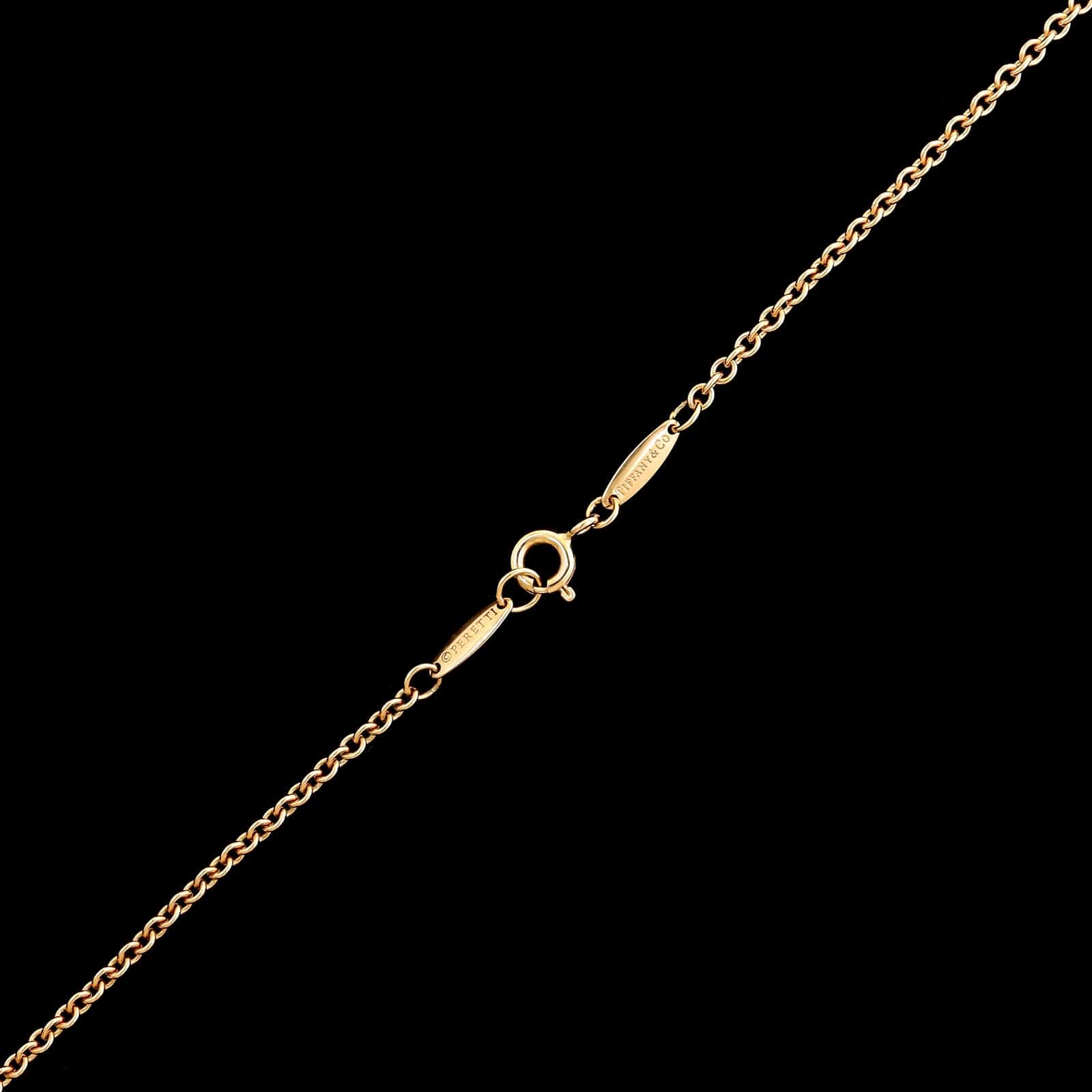 Tiffany & Co. 18K Rose Gold Estate Elsa Peretti Cultured Pearl Open Heart Lariat Necklace