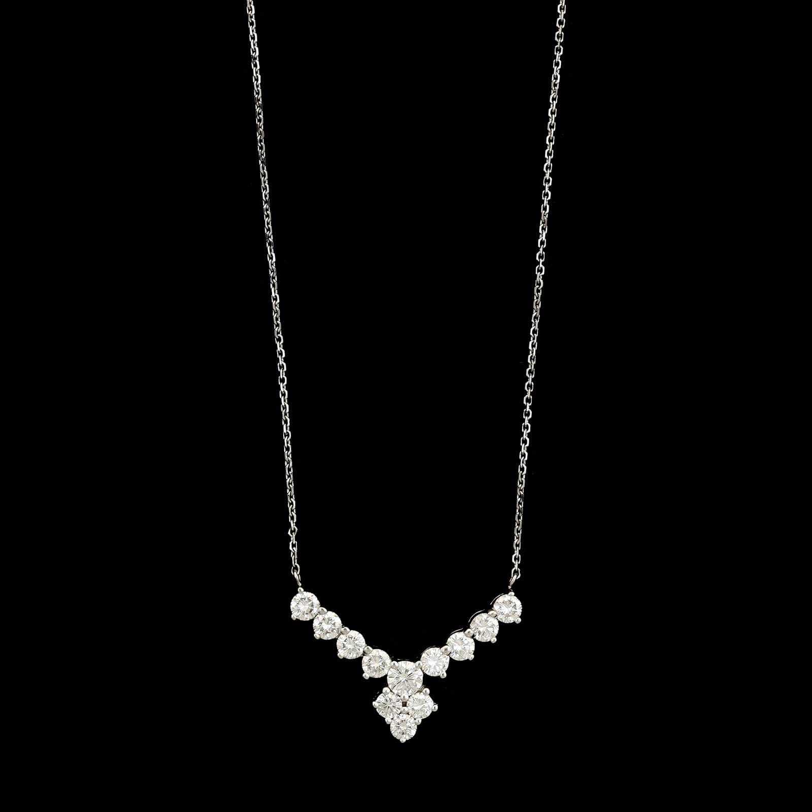 14K White Gold Estate Diamond Necklace
