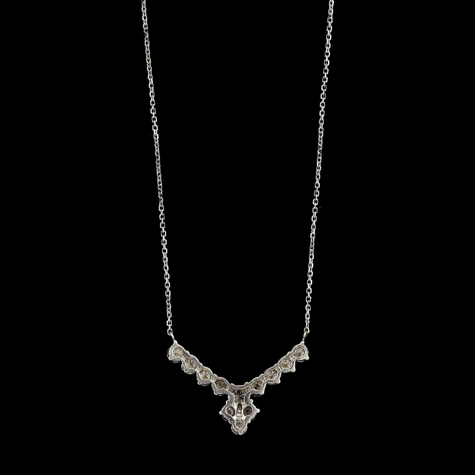 14K White Gold Estate Diamond Necklace