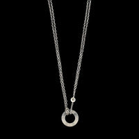 Cartier 18K White Gold Estate Diamond Love Pendant Necklace