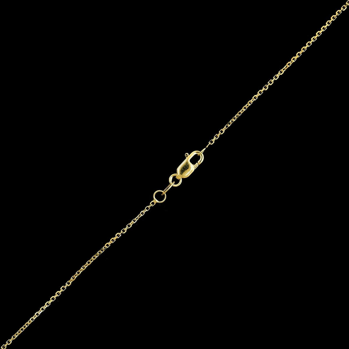 18K Yellow Gold Diamond Solitaire Pendant Necklace