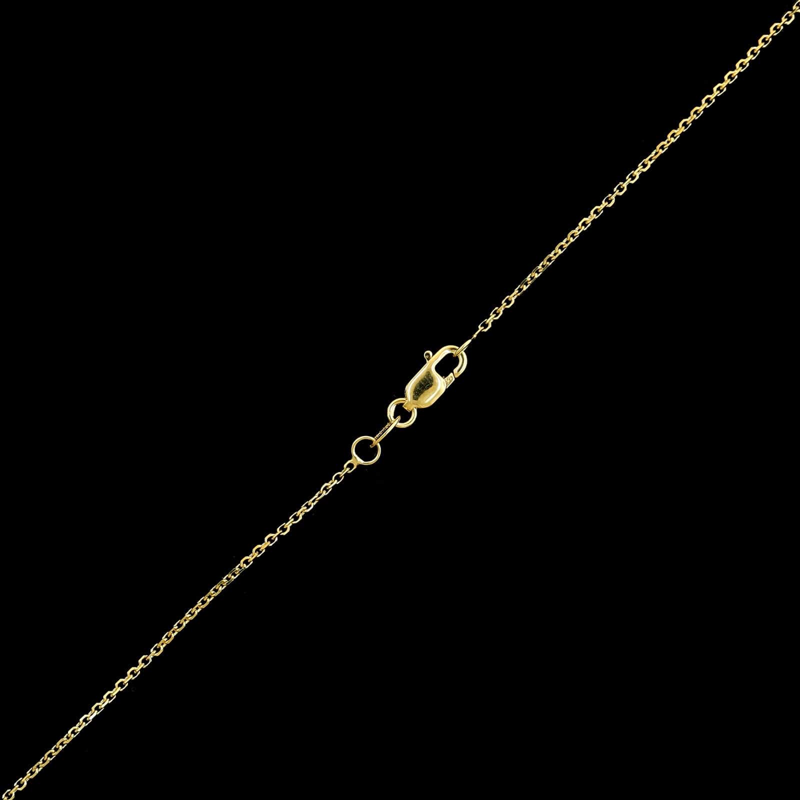 18K Yellow Gold Diamond Solitaire Pendant Necklace