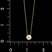 18K Yellow Gold Diamond Solitaire Pendant Necklace