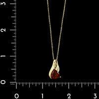 14K Yellow Gold Estate Garnet Pendant Necklace