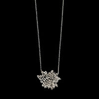 14K White Gold Estate Diamond Pendant Necklace