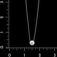 14K White Gold Estate Diamond Solitaire Pendant Necklace