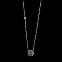14K White Gold Estate Labradorite and Diamond Pendant Necklace