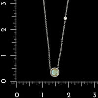 14K White Gold Estate Labradorite and Diamond Pendant Necklace