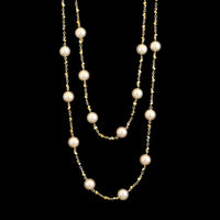 18K Yellow Gold Estate Cultured Pearl Necklace