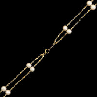 18K Yellow Gold Estate Cultured Pearl Necklace