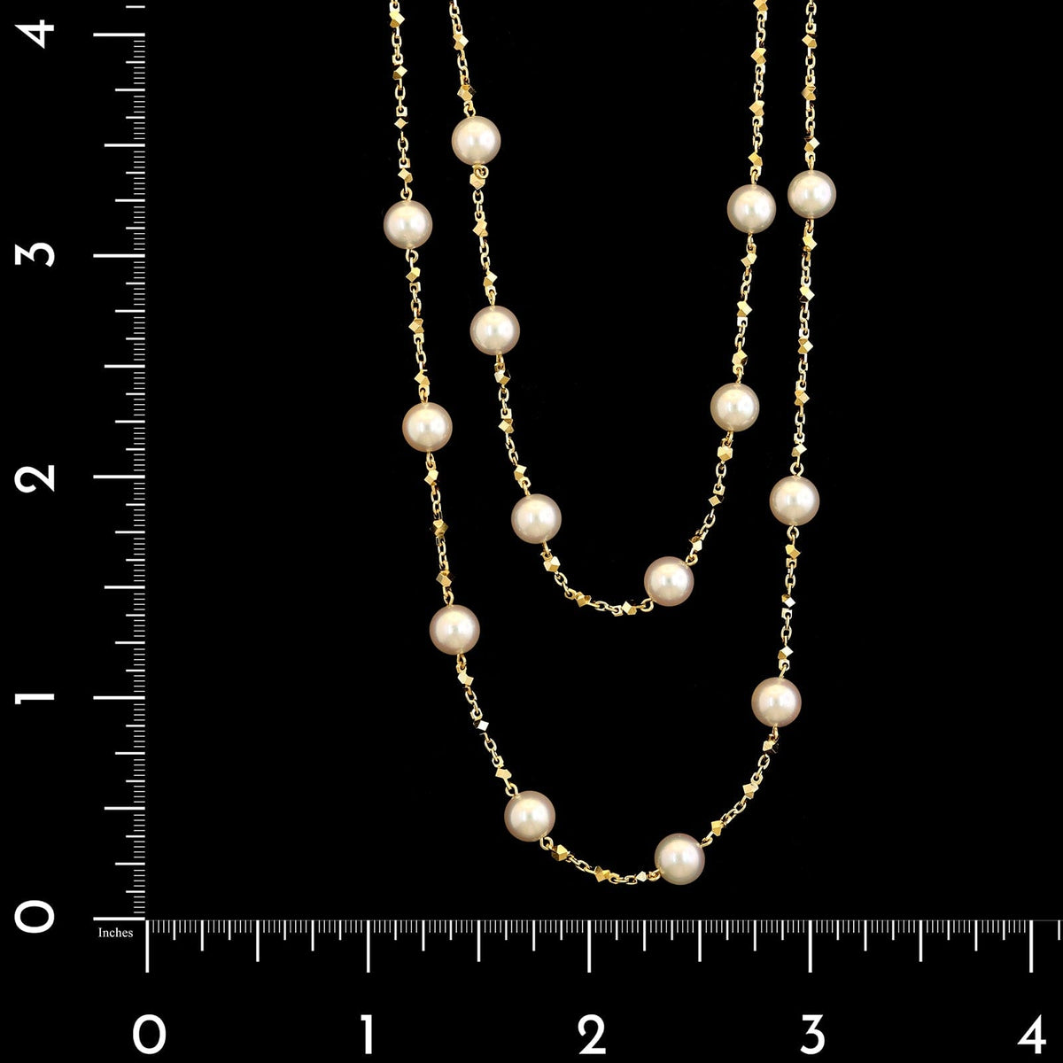 18K Yellow Gold Estate Cultured Pearl Necklace