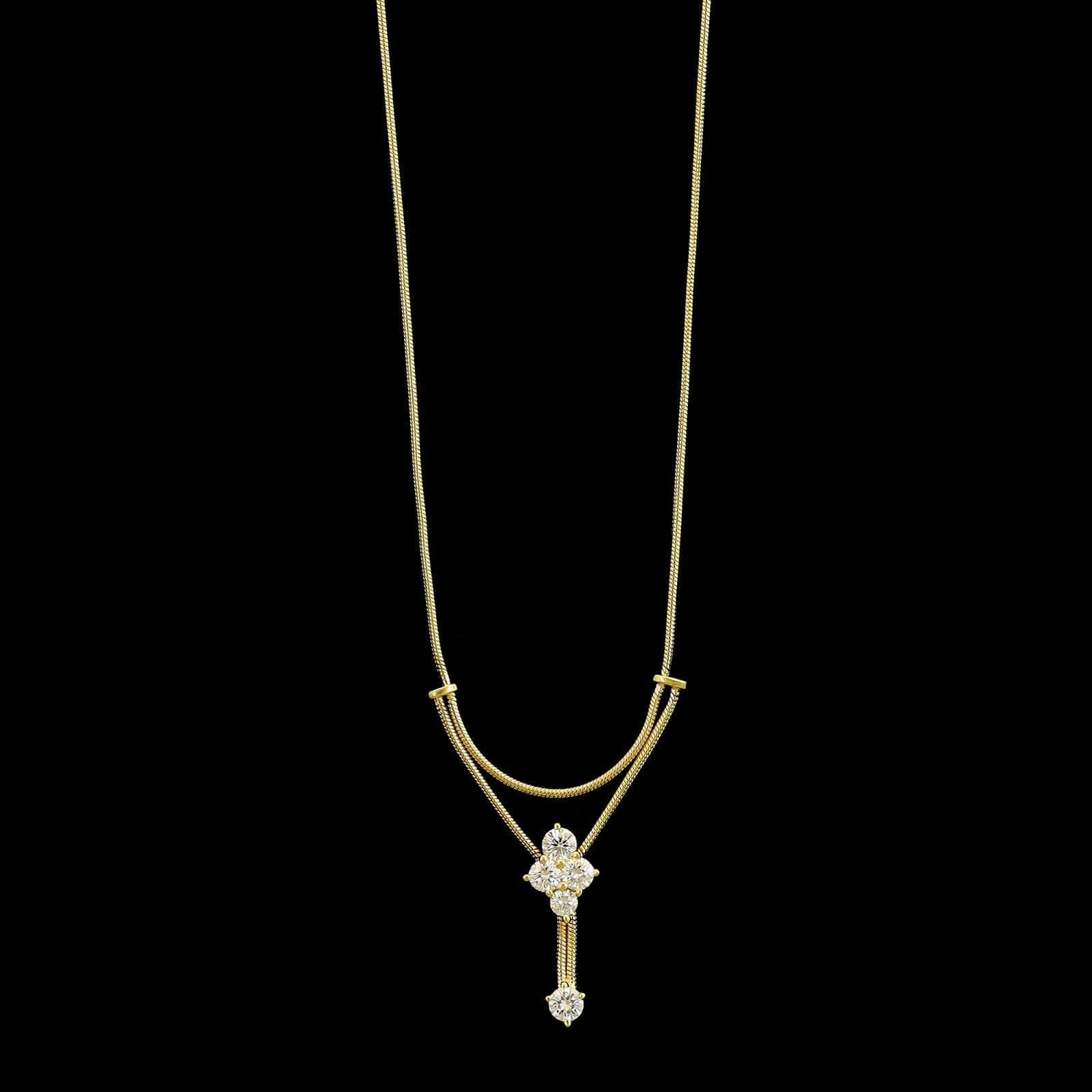 Jose Hess 18K Yellow Gold Estate Diamond Necklace