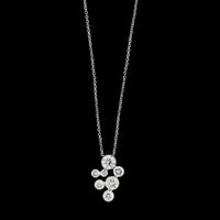 14K White Gold Estate Diamond Pendant Necklace