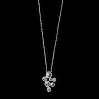 14K White Gold Estate Diamond Pendant Necklace