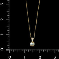 18K Yellow Gold Estate Aquamarine and Diamond Pendant Necklace