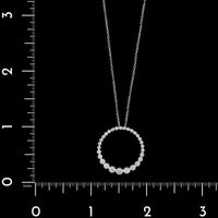 14K White Gold Estate Diamond Circle Pendant Necklace