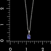 14K White Gold Estate Tanzanite Pendant Necklace