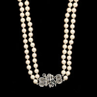 Raymond Yard Platinum Estate Art Deco Emerald, Diamond and Pearl Necklace
