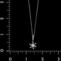 14K White Gold Estate Snowflake Diamond Pendant Necklace