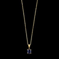 14K Yellow Gold Estate Sapphire Pendant Necklace