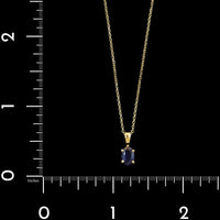 14K Yellow Gold Estate Sapphire Pendant Necklace