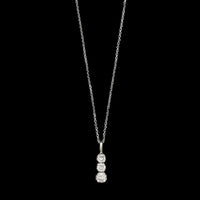 14K White Gold Estate Diamond Drop Pendant Necklace