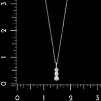 14K White Gold Estate Diamond Drop Pendant Necklace