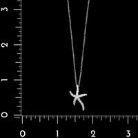 18K White Gold Estate Diamond Starfish Pendant Necklace