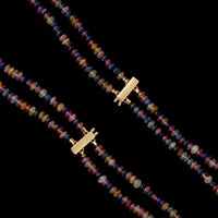 14K Yellow Gold Estate Muticolored Sapphire Bead Necklace and Bracelet