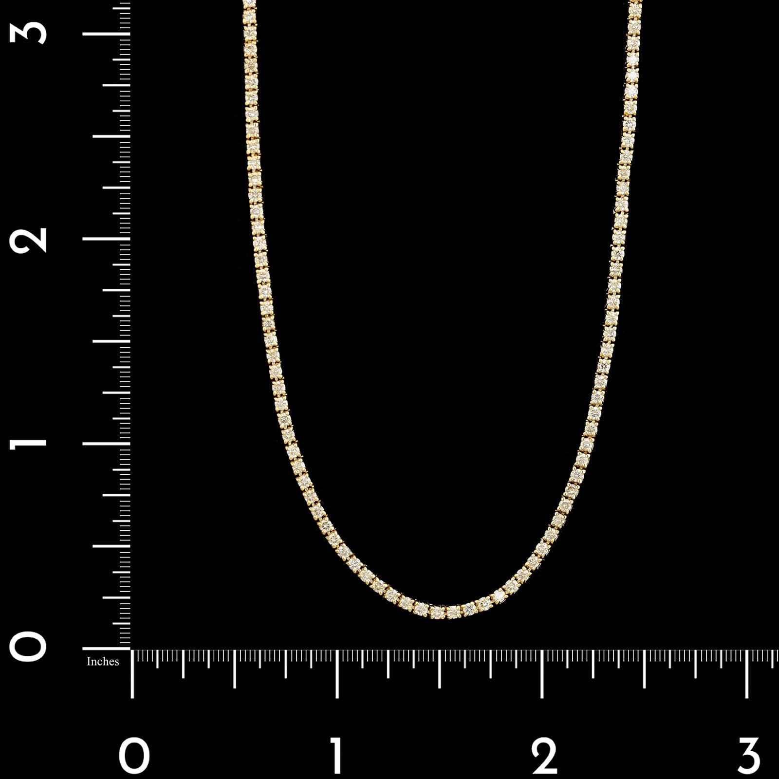 14K Yellow Gold Estate Diamond Tennis Necklace
