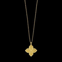 Roberto Coin 18K Yellow Gold Estate Diamond Princess Flower Pendant Necklace