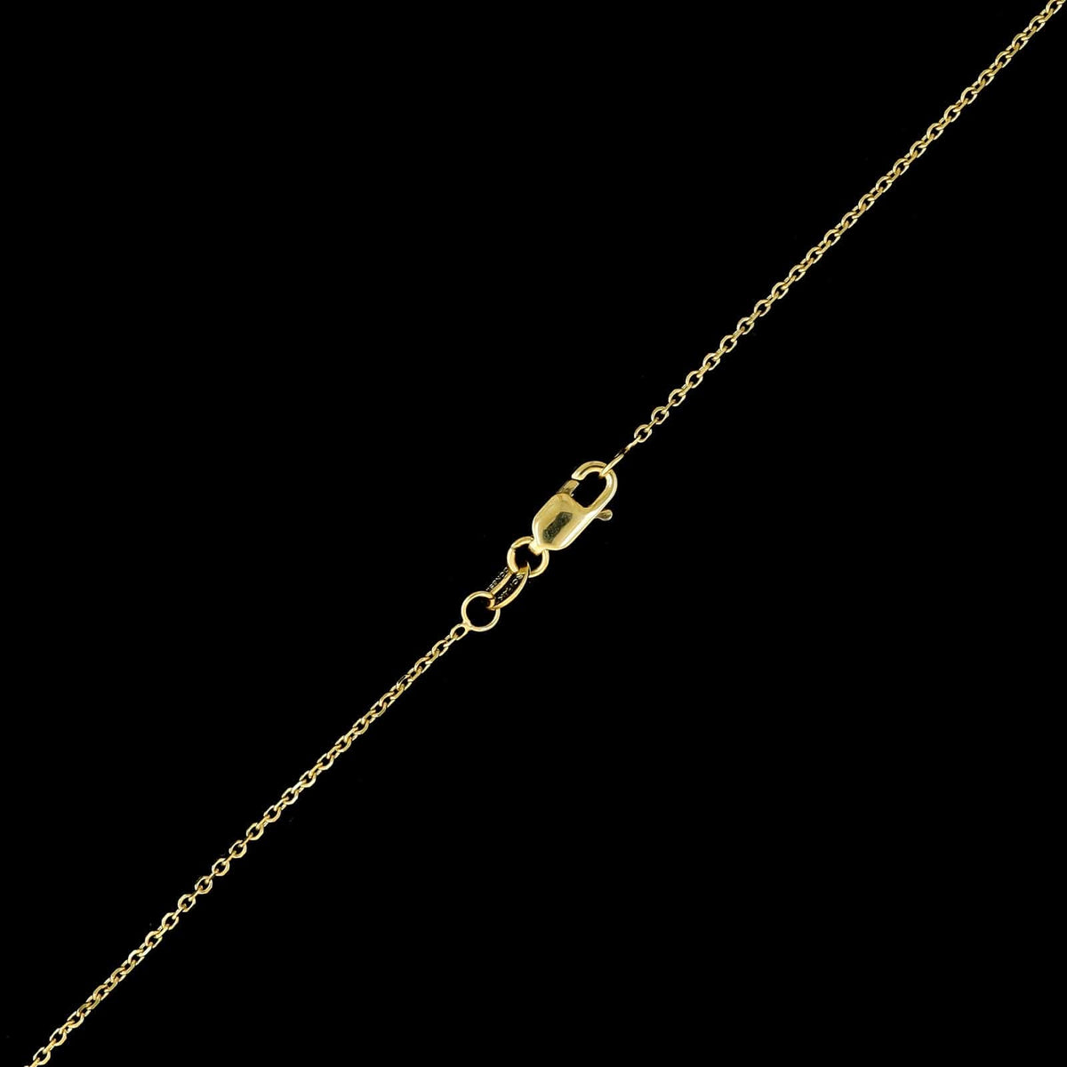 14K Yellow Gold Estate Blue Zircon and Cultured Pearl Pendant Necklace