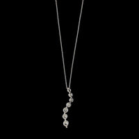 14K White Gold Estate Diamond Pendant Necklace