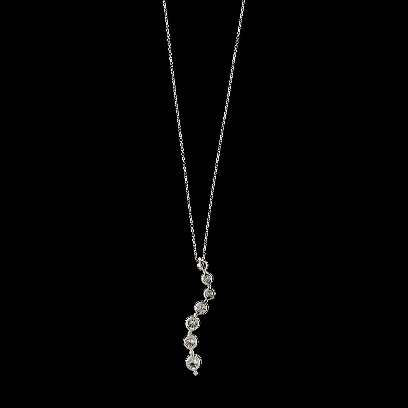 14K White Gold Estate Diamond Pendant Necklace