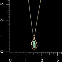 14K Yellow Gold Estate Opal Pendant Necklace