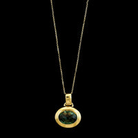 18K Yellow Gold Estate Presiolite Pendant Necklace