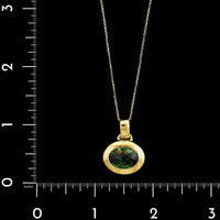 18K Yellow Gold Estate Presiolite Pendant Necklace