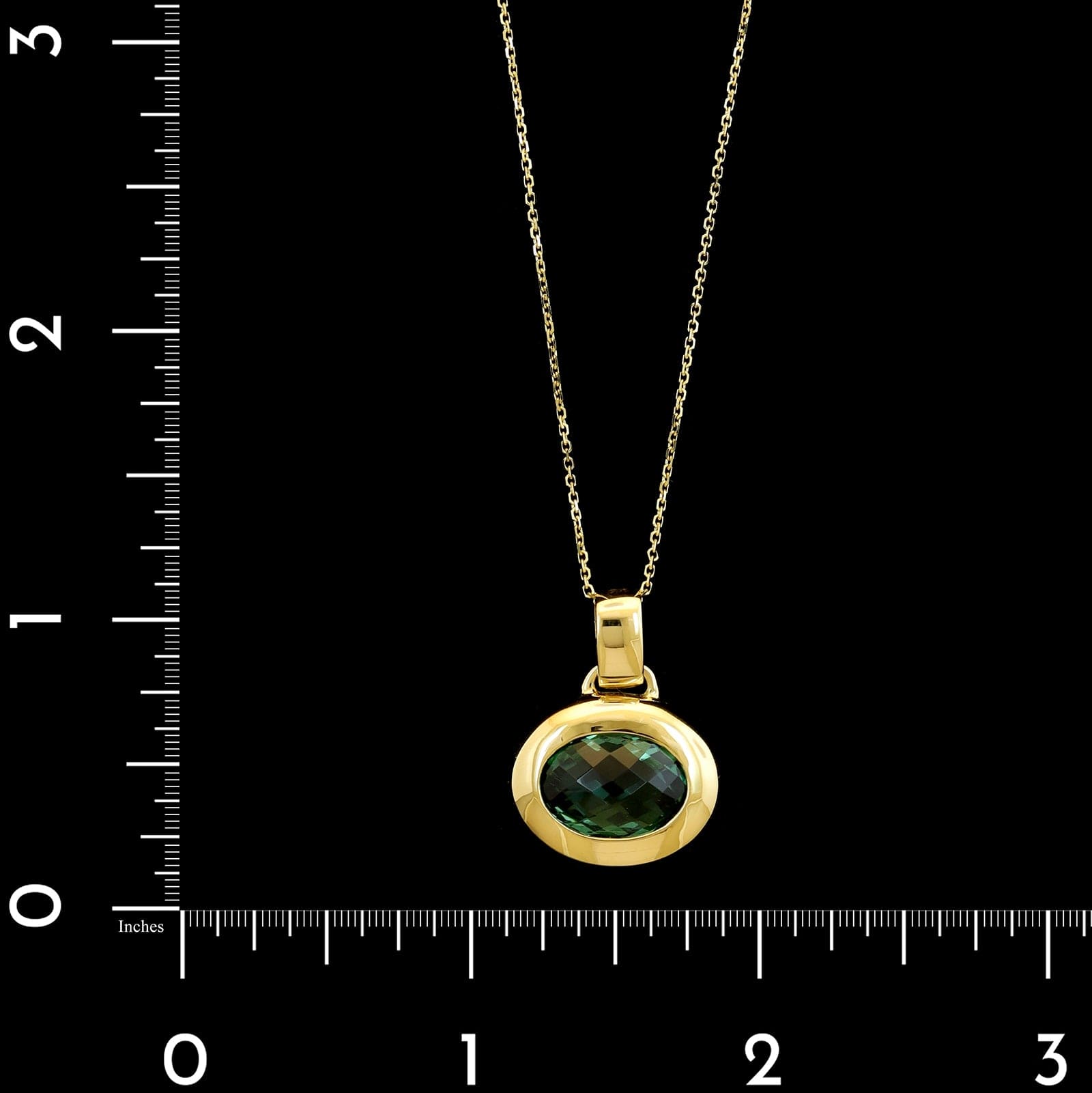 18K Yellow Gold Estate Presiolite Pendant Necklace