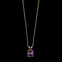 14K Yellow Gold Estate Amethyst Pendant Necklace